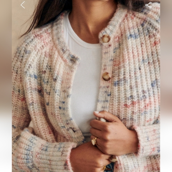 NWT Sezane Pierre Emile Cardigan Blue Multicolored Size XS - Picture 2 of 10